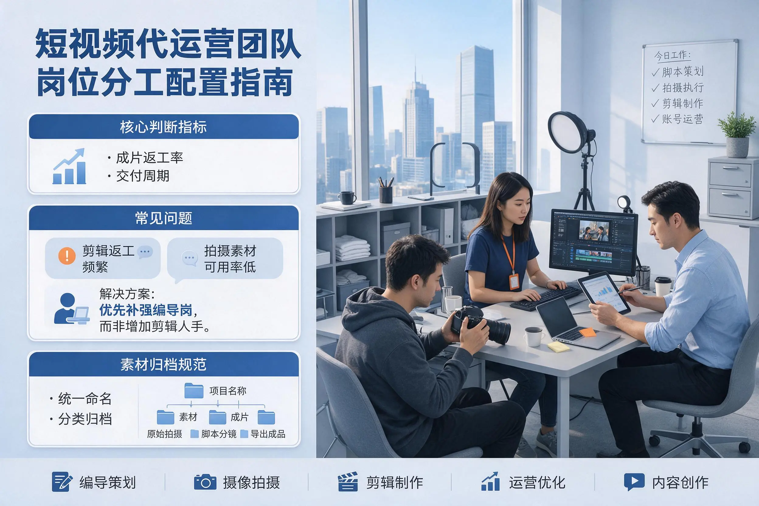 短视频代运营团队如何配置?海南企业岗位分工科普说明