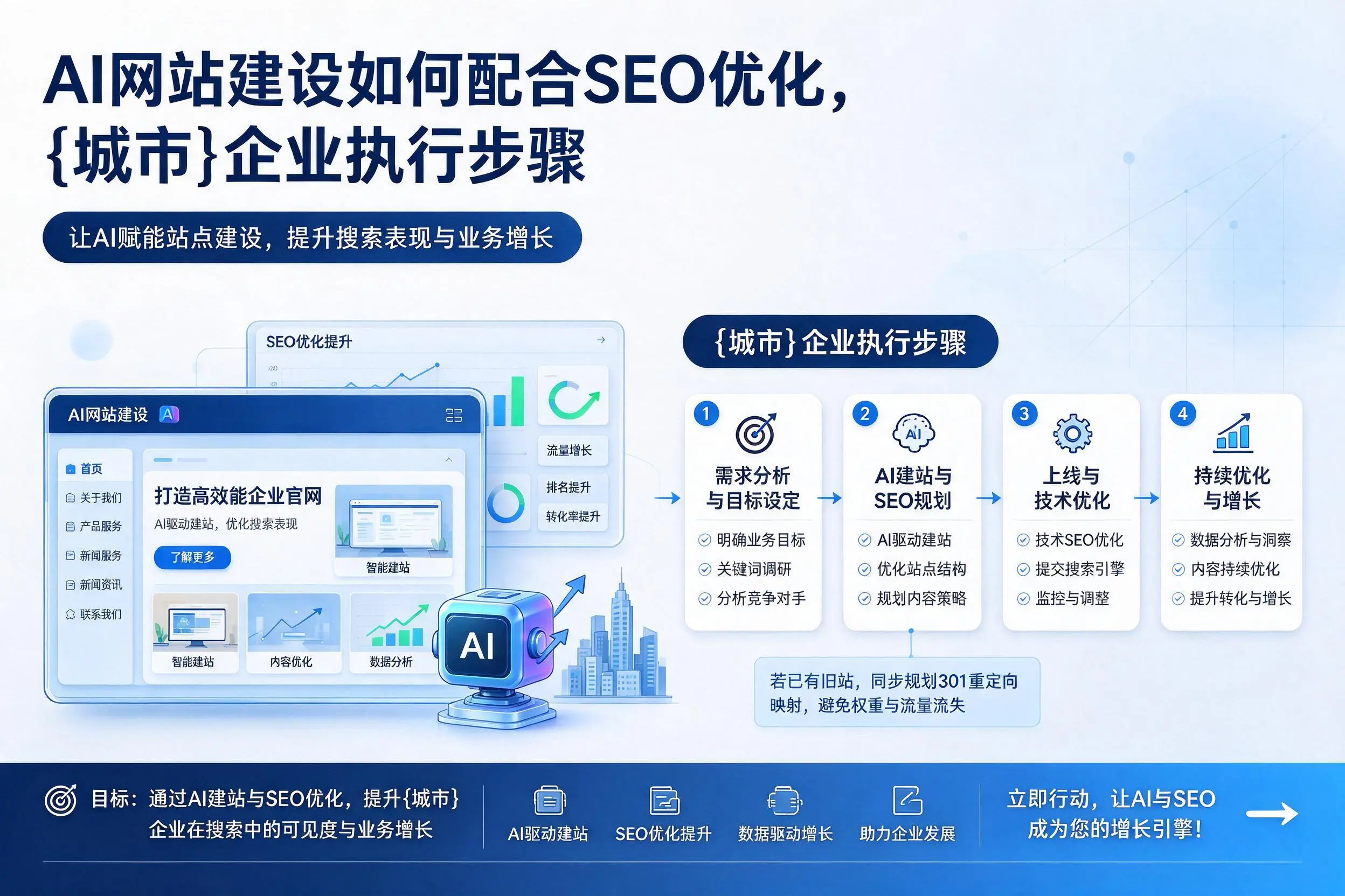 AI网站建设如何配合SEO优化，海南企业执行步骤